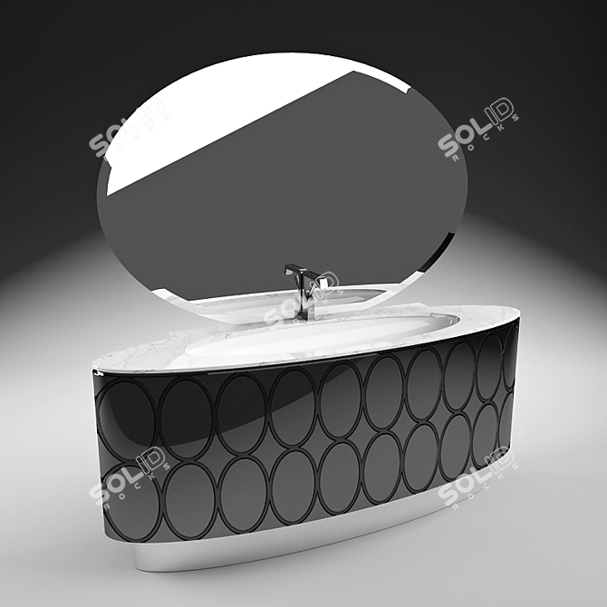 Saturnia Vanity Set: Elegant & Spacious 3D model image 1