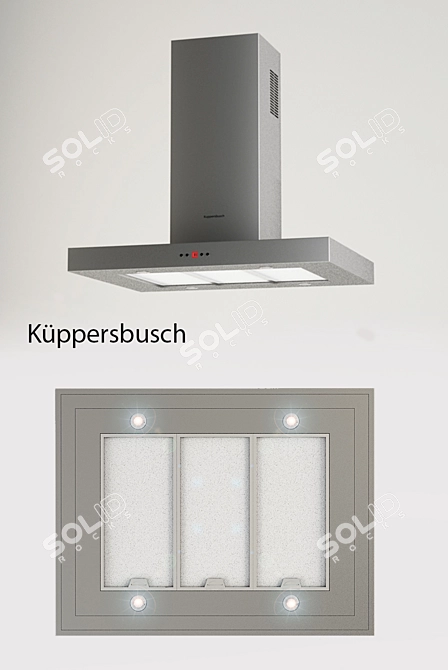 Sleek and Powerful: Kuppersbusch Range Hood 3D model image 1