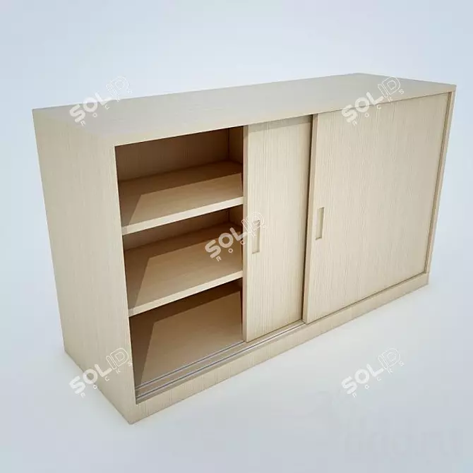 Modern Low Storage Cabinet 3D model image 1