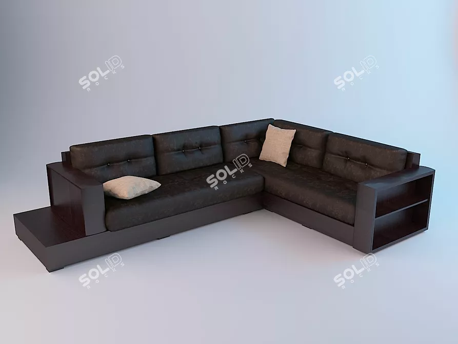 Luxury Velvet Divan Sofa 3D model image 1