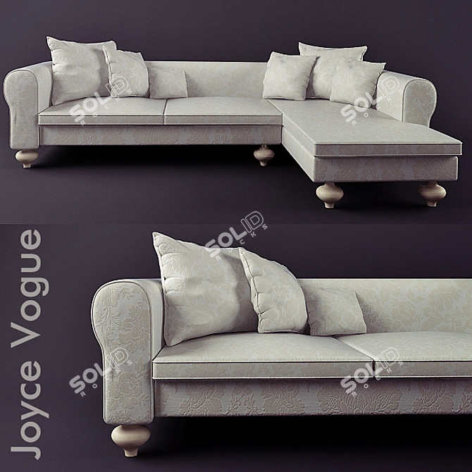 Elegant Joyce Vogue Sofa 3D model image 1