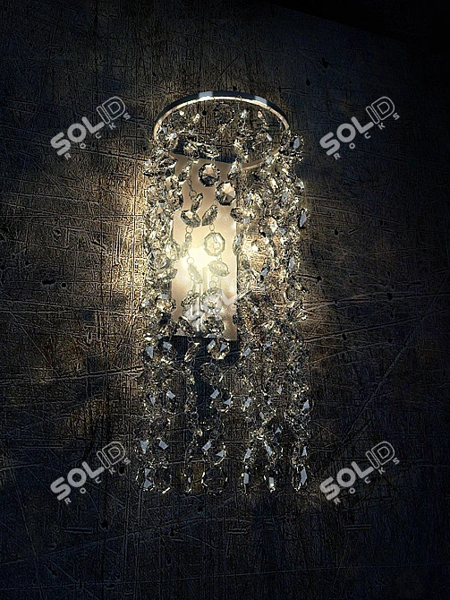 Elegant Wall Lamp with Crystal Accents 3D model image 1