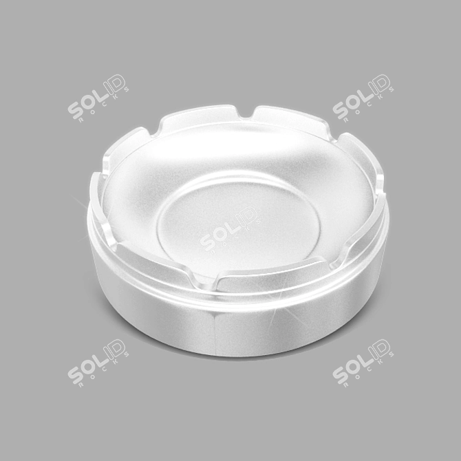 Sleek Steel Ashtray 3D model image 1