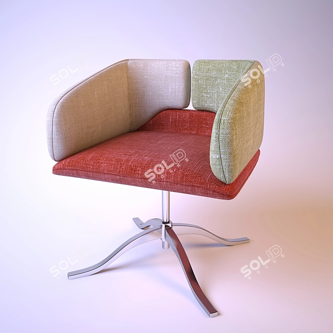 Mix X-Foot Chair: Stylish Comfort 3D model image 1