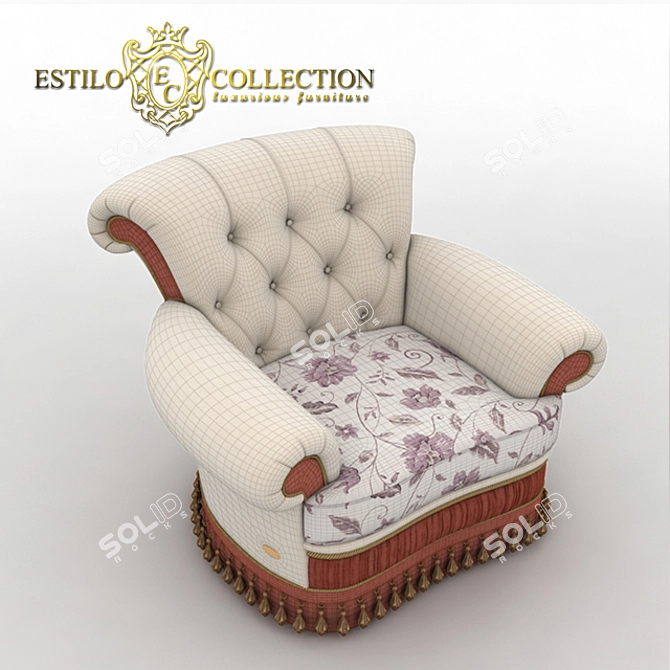 Luxurious Versailles Armchair: Estilo Collection 3D model image 1