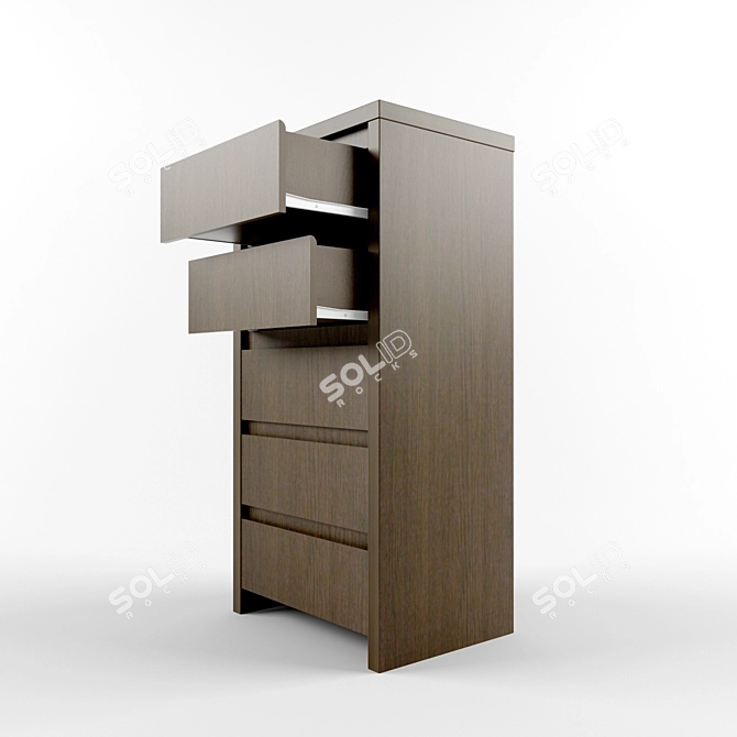 Caspian 5-Drawer Chest in Wenge Wood 3D model image 1