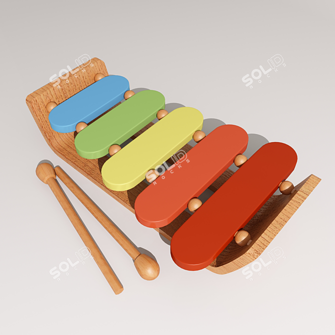 Melodic Kids Xylophone 3D model image 1