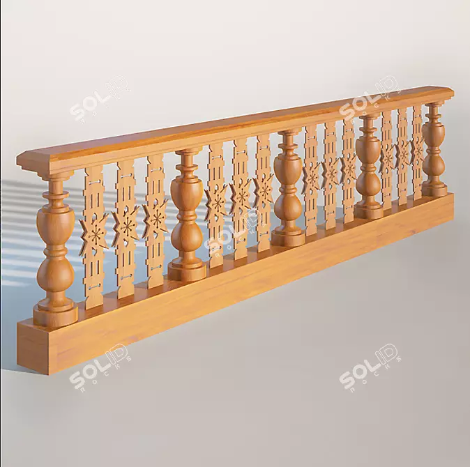 Title: Russian Style Wooden Fence 3D model image 1