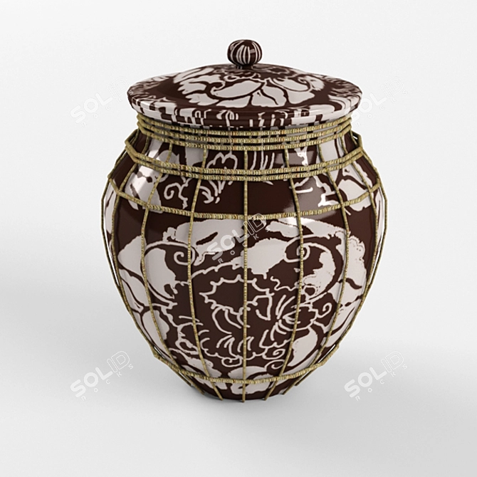 Stylish Ceramic Pot 3D model image 1