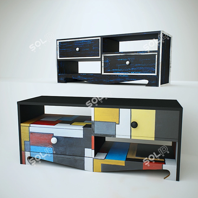 Handmade Interior Cabinets 3D model image 1