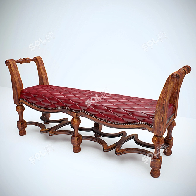 Wooden Garden Bench 3D model image 1