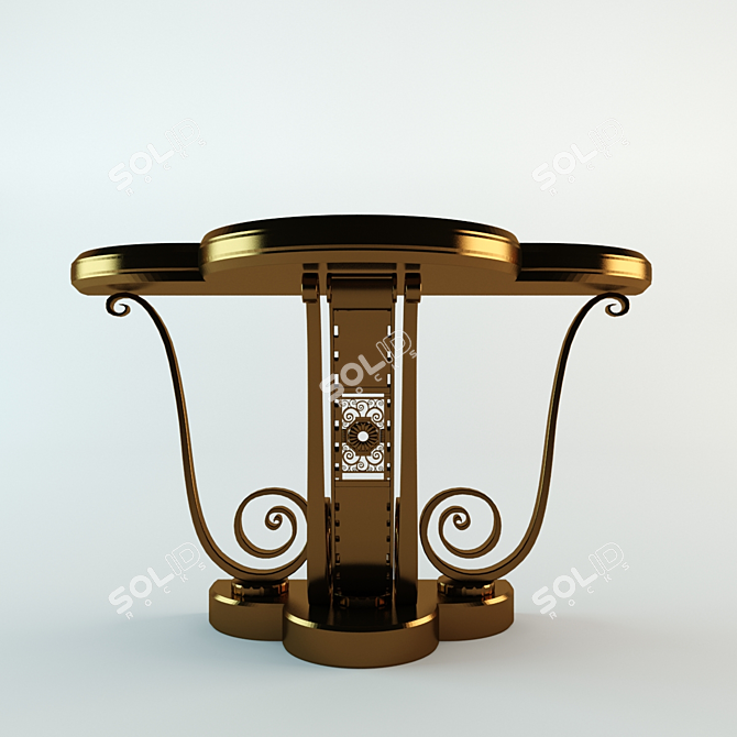 Title: Bronze Figurine Table by Edgar Brandt 3D model image 1