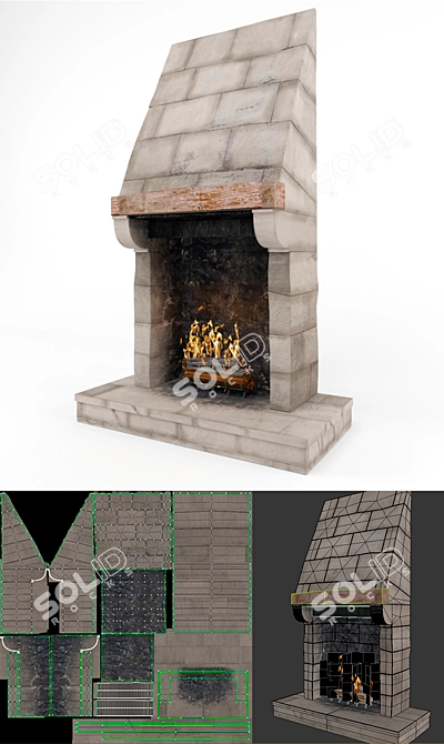 Ethnic Hearth with Texture 3D model image 1