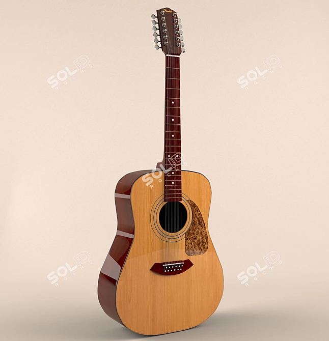 Fender 12-String Guitar: Premium Materials 3D model image 1