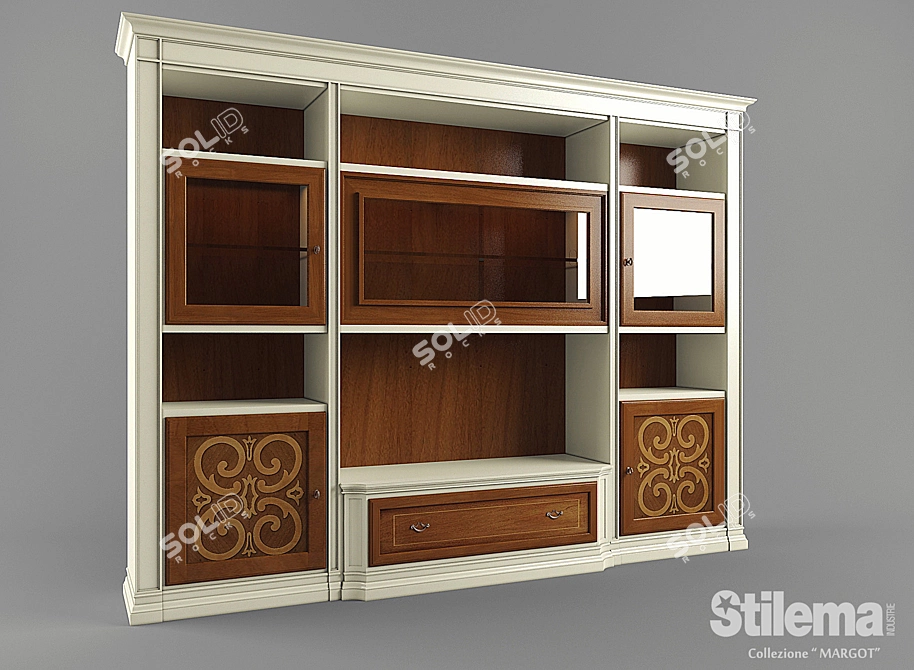 Stylish Margot Modular Wall 3D model image 1