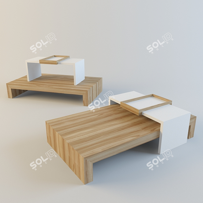 Elegant Cream MARTA Coffee Table 3D model image 1