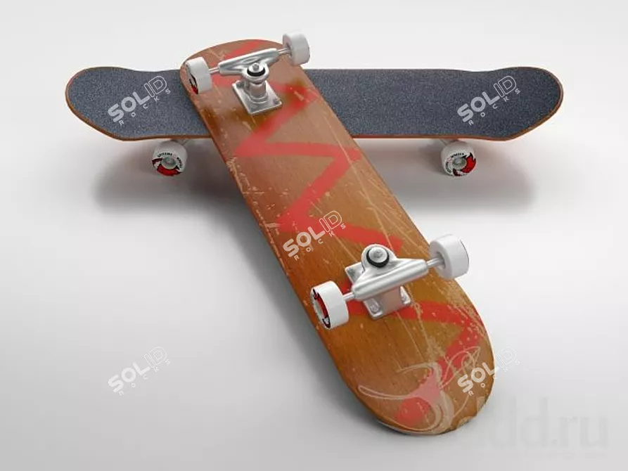 Rad Ride Skateboard 3D model image 1