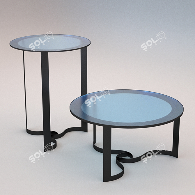 Metal Round Table by Activemerchandiser 3D model image 1