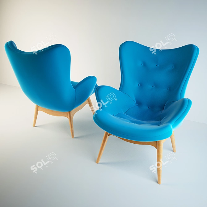 Featherston R160 Contour Chair: Sleek Comfort and Style 3D model image 1