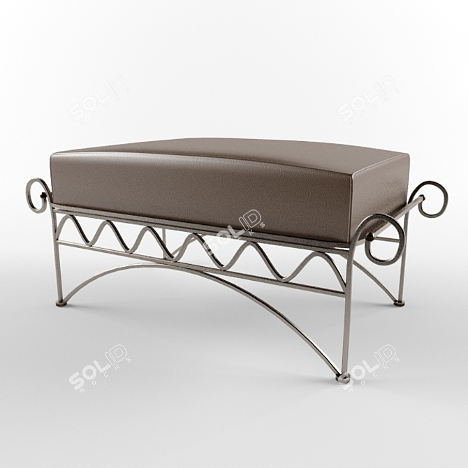 Hammered Ottoman 3D model image 1