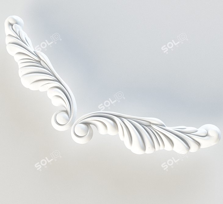 Stucco decoration "Angel Wings". Handmade 3D model image 1