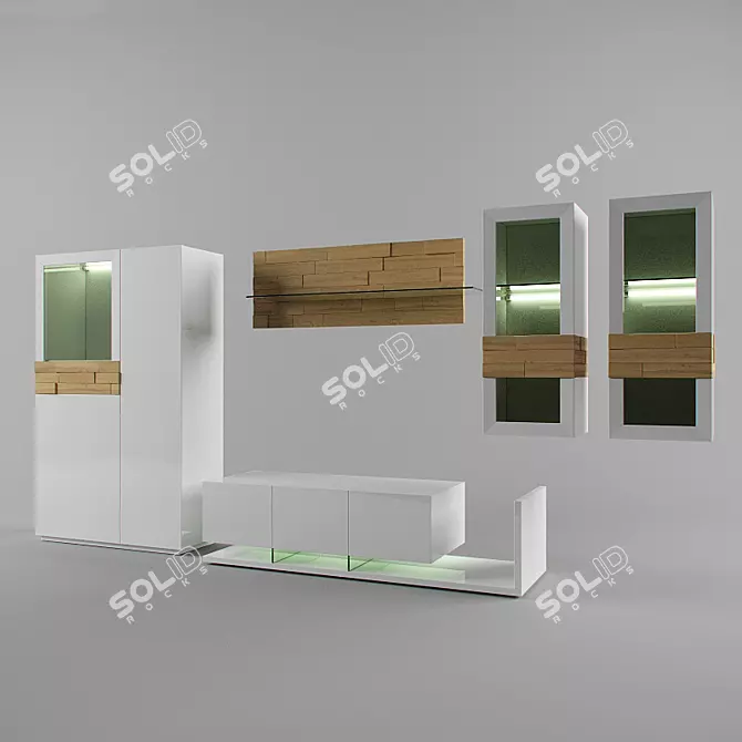 Elegant Palermo Living Room 3D model image 1