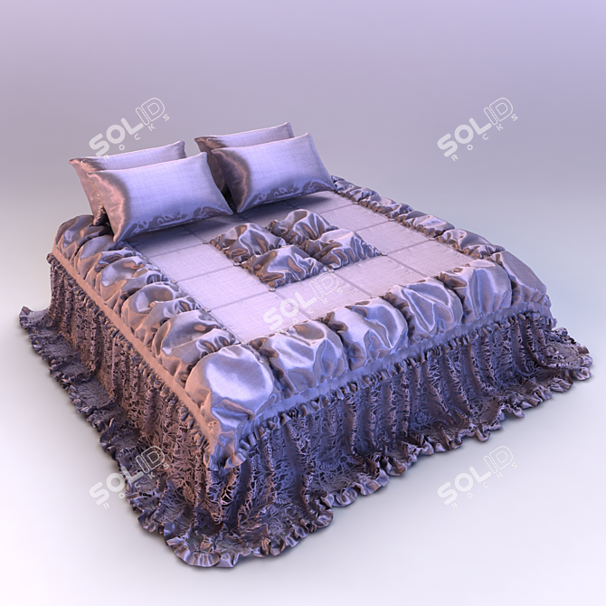 Cozy Retreat: Bedspread for Dreamy Nights 3D model image 1