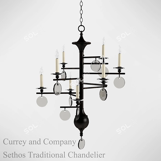 Sethos Bohemian Crystal Chandelier 3D model image 1
