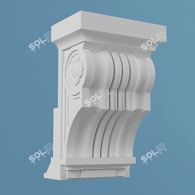 Elegant Facade Bracket 3D model image 1