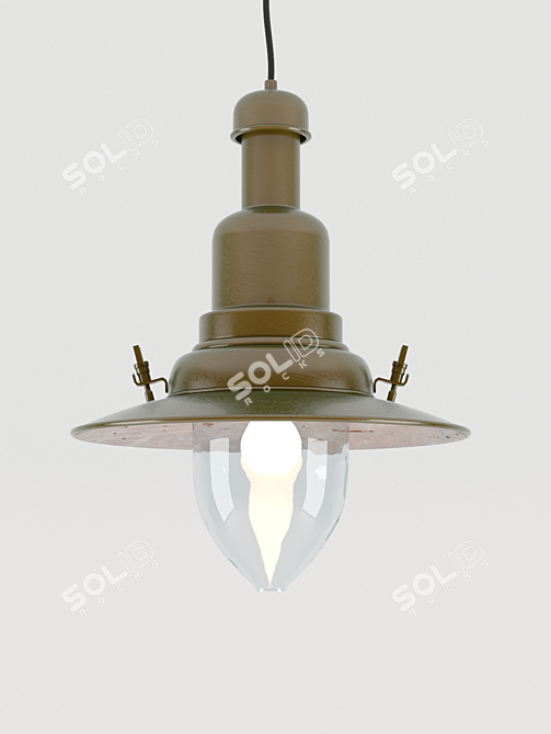 Eastern Style Metal Pendant Lamp 3D model image 1