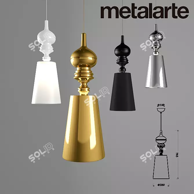 Elegant Josephine Metalarte Pe Pantalle 3D model image 1