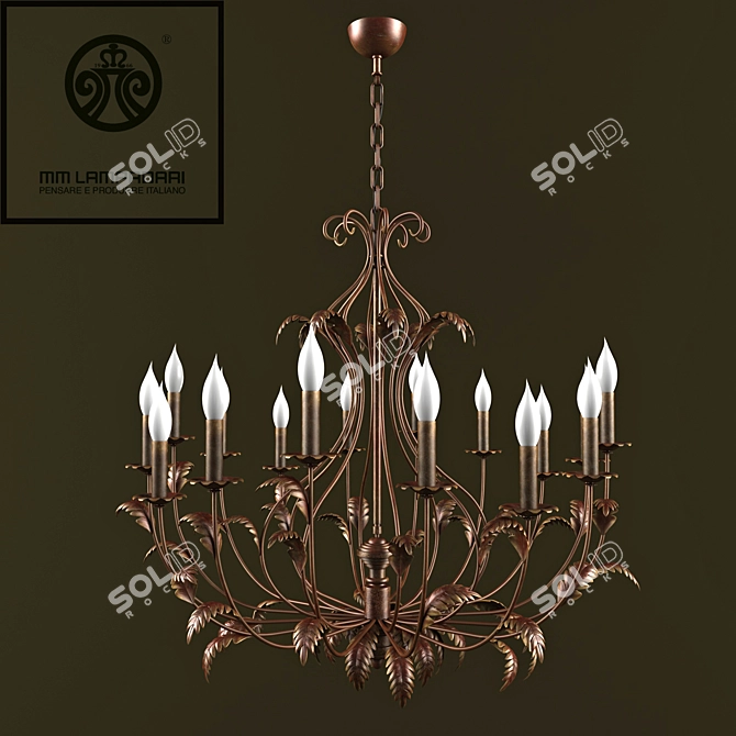Elegante Handcrafted Chandelier: MM Lampadari 3D model image 1