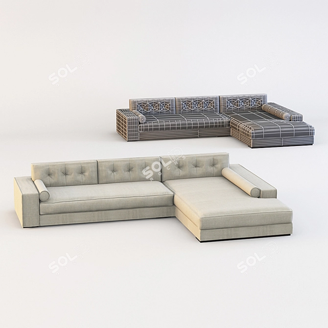 Luxury Velvet Sofa: Opera Mavra 3D model image 1