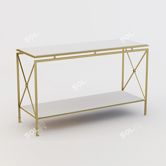 Elegant Montpelier Hickory Console 3D model image 1