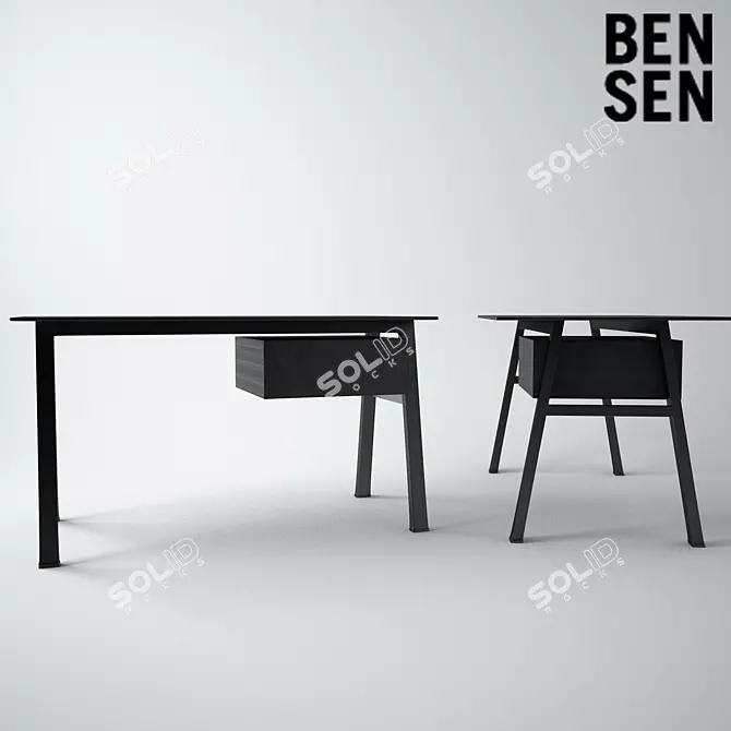 Sleek and Functional Workstation 3D model image 1