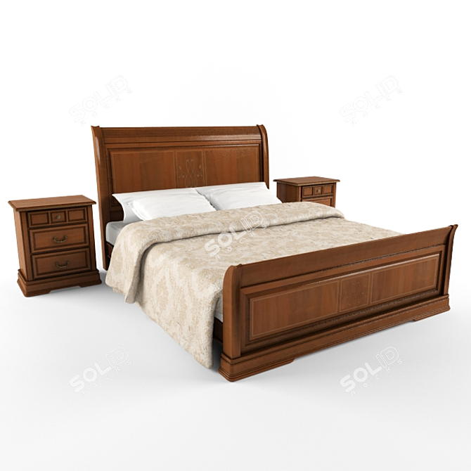 Elegant Paganini Bed Set 3D model image 1