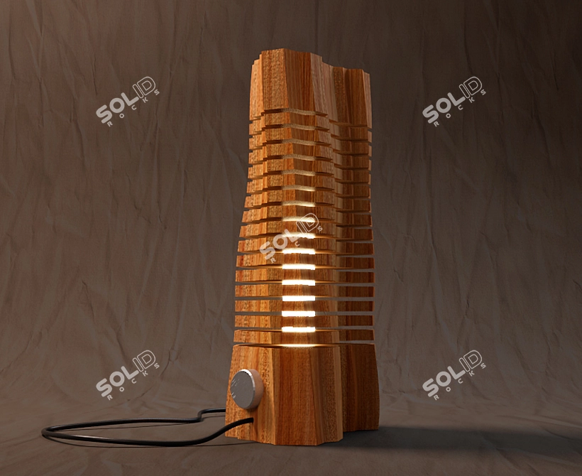 Inspired Wood Sculpture Lamp 3D model image 1