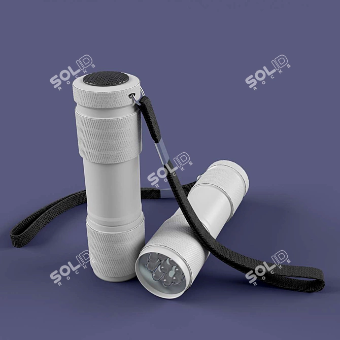 Bright Beam LED Flashlight 3D model image 1