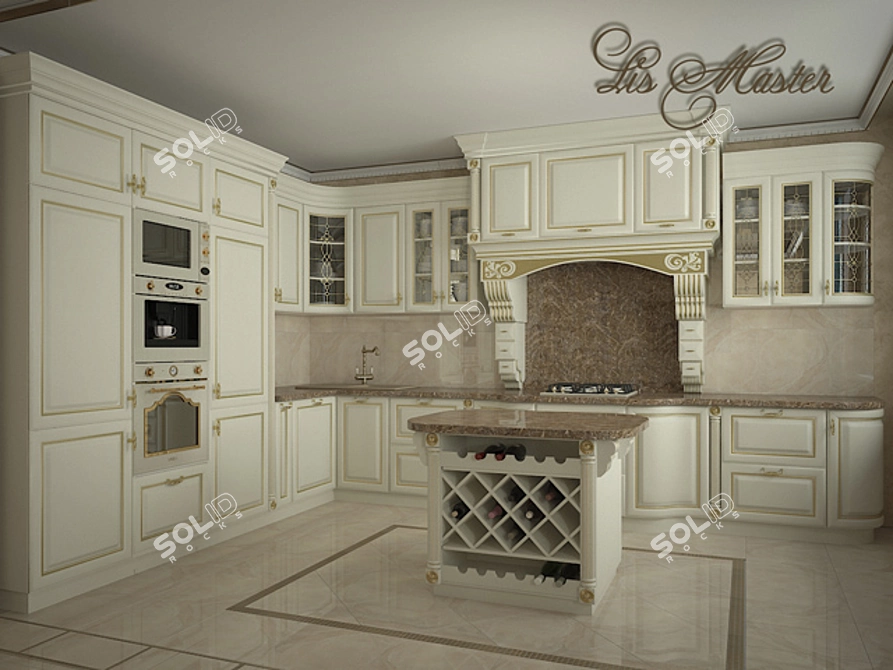 Custom Kitchen: Exclusive Design 3D model image 1