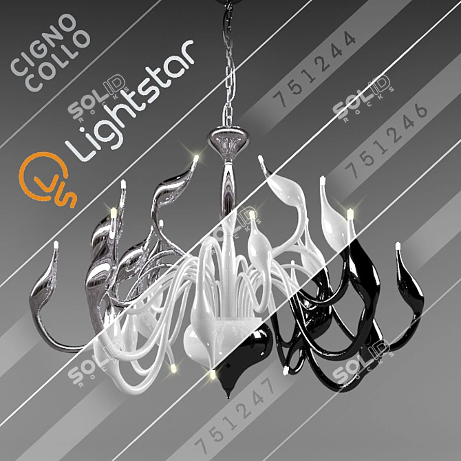 LightStar Cigno Collo Pendant: Sleek Modern Design 3D model image 1
