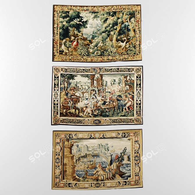 Elegant Carpets & Tapestries: Timeless Beauty 3D model image 1