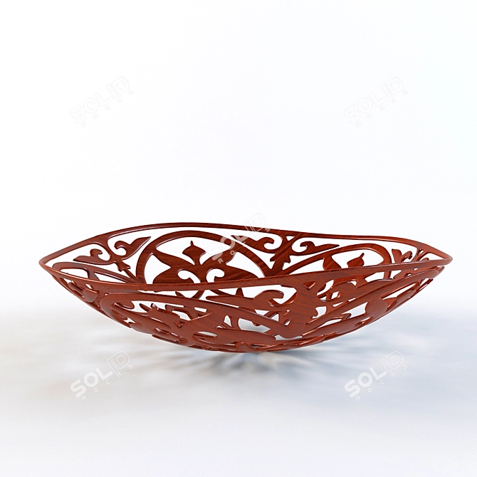 Natural Wood Dish Set 3D model image 1
