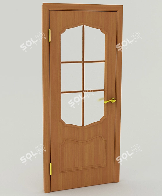 Classic White Door Set with Handles - 2000x800 - Complete with Frame, Hinges 3D model image 1