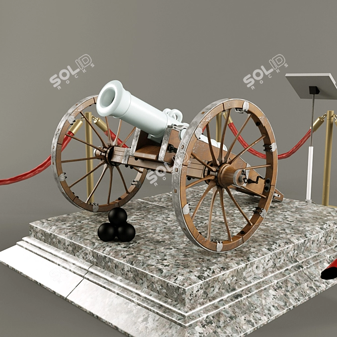 19th Century Fortress Cannon 3D model image 1