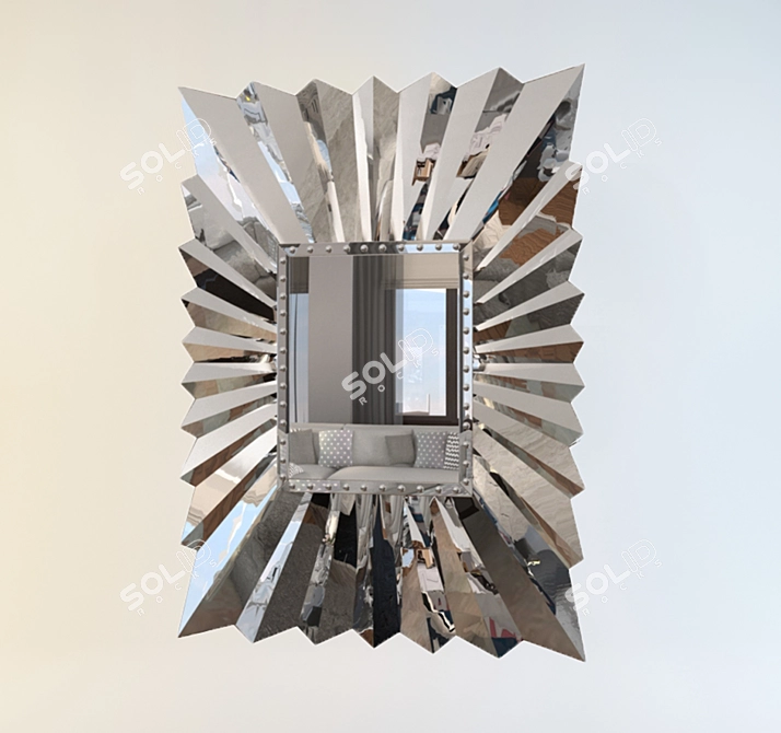 Glamorous Art Deco Mirror: Shine On! 3D model image 1