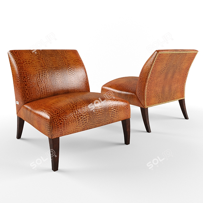 FENDI Giulietta Wood Fabric Chair 3D model image 1