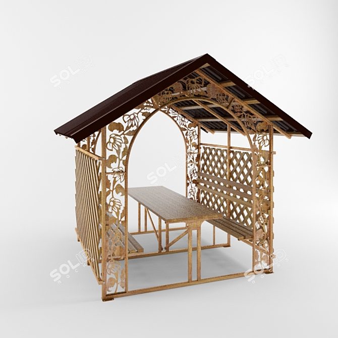 Metallic Cut-Out Gazebo 3D model image 1