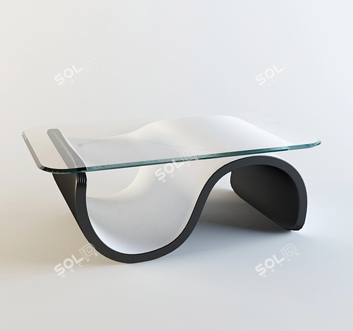 Elegant Leather Coffee Table 3D model image 1