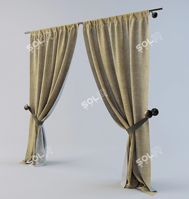 Elegant Fabrics for Beautiful Curtains 3D model image 1