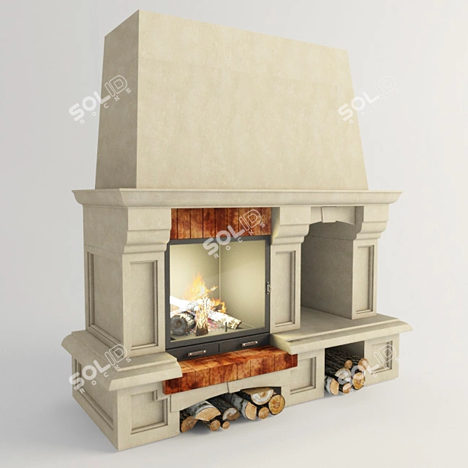 Supra RICHELIEU Fireplace: Evermotion Wood 3D model image 1